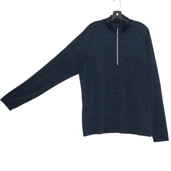 Lululemon Mens Shirt 1/2 Zip Pullover Long Sleeve Athleisure Minimalist Blue XXL - Picture 7 of 7